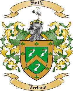 Halla Family Crest from Ireland
