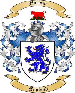 Hallam Family Crest from England