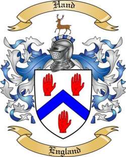Hand Family Crest from England