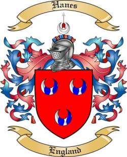 Hanes Family Crest from England
