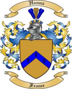 Hanna Family Crest from France