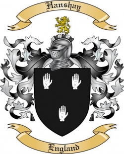 Hanshay Family Crest from England