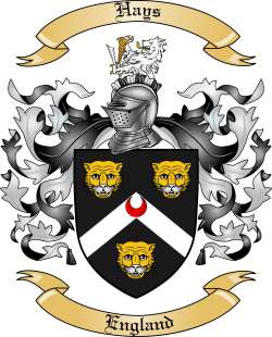 Hays Family Crest from England