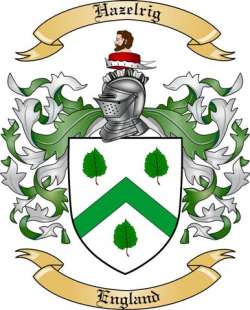 Hazelrig Family Crest from England
