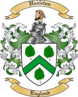 Hazleton Family Crest from England