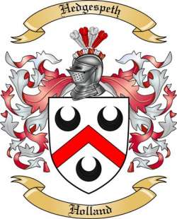Hedgespeth Family Crest from Holland