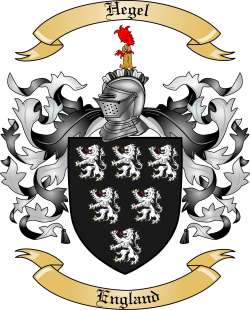 Hegel Family Crest from England