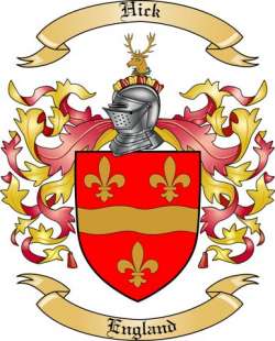 Hick Family Crest from England