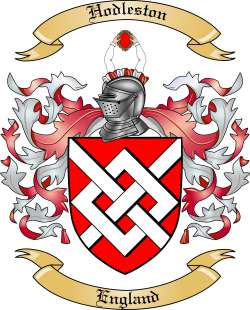 Hodleston Family Crest from England