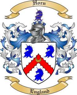 Horn Family Crest from England