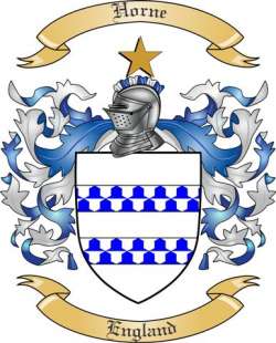 Horne Family Crest from England