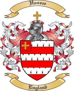 Hussee Family Crest from England