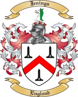 Jenings Family Crest from England