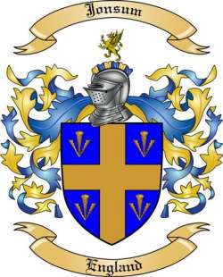 Jonsum Family Crest from England