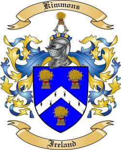 Kimmons Family Crest from Ireland