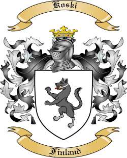 Koski Family Crest from Finland