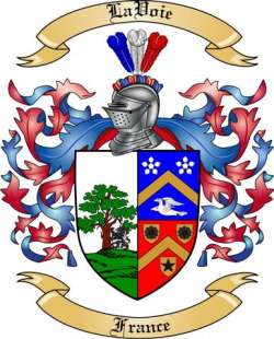 LaVoie Family Crest from France