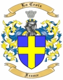 La Croix Family Crest from France