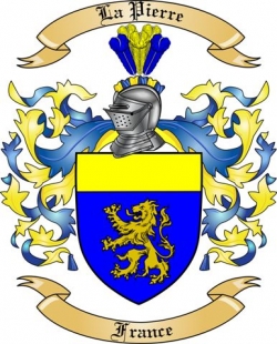 La Pierre Family Crest from France