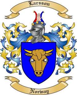 Larsson Family Crest from Norway