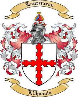 Laurenceau Family Crest from Lithuania