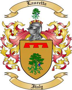 Lauretta Family Crest from Italy