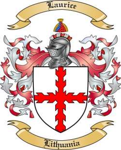 Laurice Family Crest from Lithuania