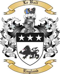 Le Ball Family Crest from England