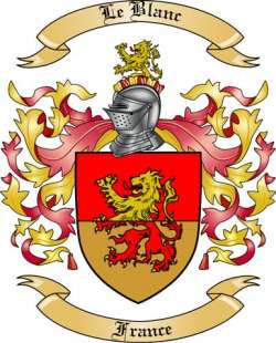 Le Blanc Family Crest from France