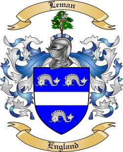 Leman Family Crest from Engalnd