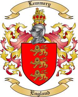 Lemmery Family Crest from England