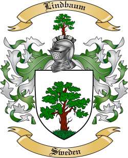 Lindbaum Family Crest from Sweden