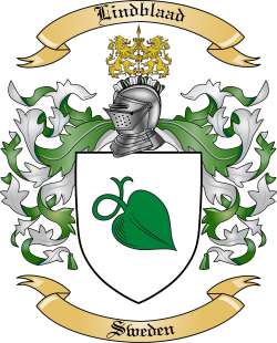 Lindblaad Family Crest from Sweden