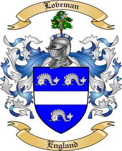 Loveman Family Crest from Engalnd