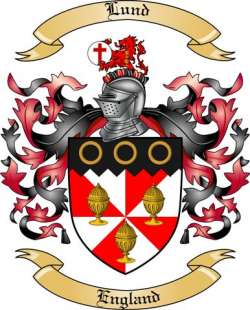 Lund Family Crest from England