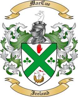 MacCue Family Crest from Ireland