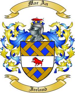 Mac An Family Crest from Ireland
