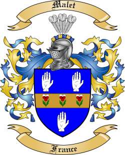 Malet Family Crest from France