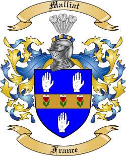 Malliat Family Crest from France