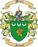 Manis Family Crest from Ireland