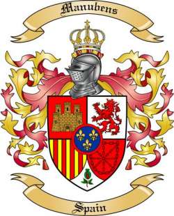 Manubens Family Crest from Spain