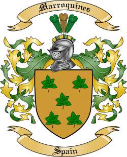 Marroquines Family Crest from Spain