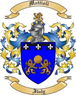 Mattioli Family Crest from Italy