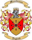 Maunderson Family Crest from England