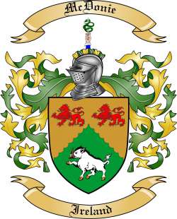 McDonie Family Crest from Ireland