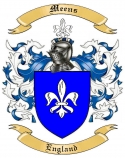 Meens Family Crest from England