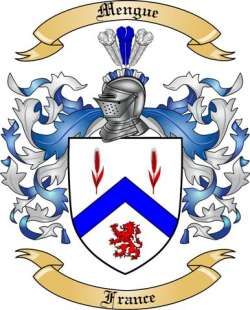 Mengue Family Crest from France