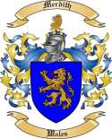 Merdith Family Crest from Wales