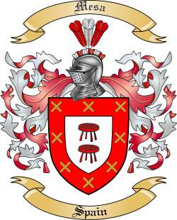 Mesa Family Crest from Spain