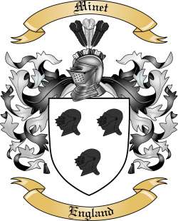 Minet Family Crest from England
